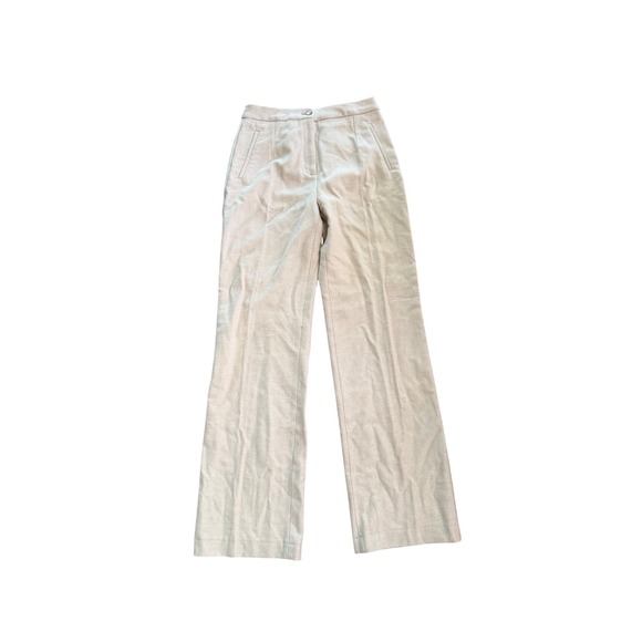 Sezane Pants - Sezane Clara Trousers Oatmeal Beige Wool Blend Straight Leg Pants‎ Size 38 NEW